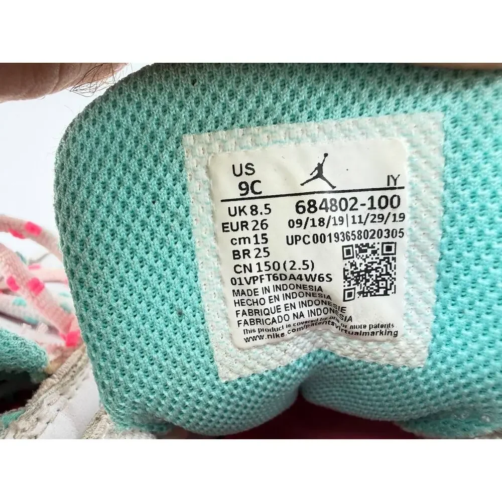 Nike Air Jordan 13 Retro TD Aurora Green Toddler Shoes Size 9C 684802-100